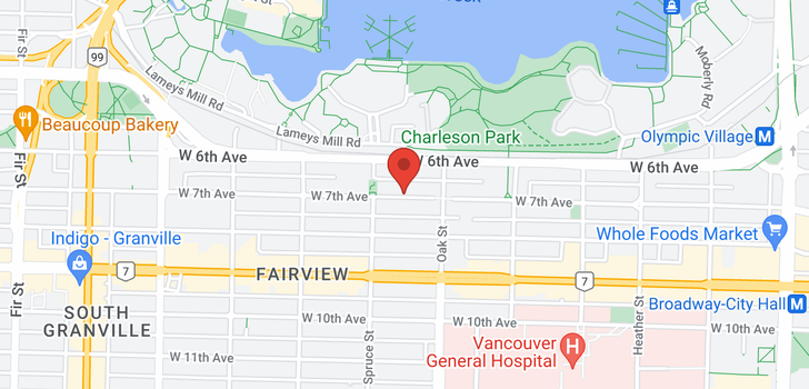 map of 4 1063 W 7TH AVENUE